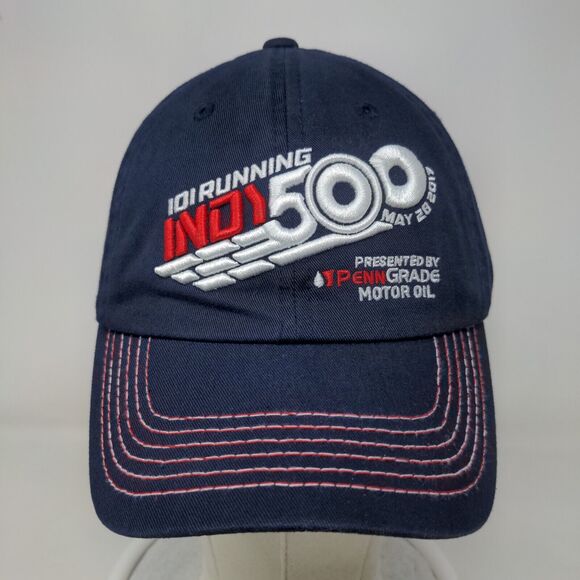 Indy 500 Men's Slideback Hat Blue OSFA 101st Running Embroidered Logo 2017 - Picture 2 of 8